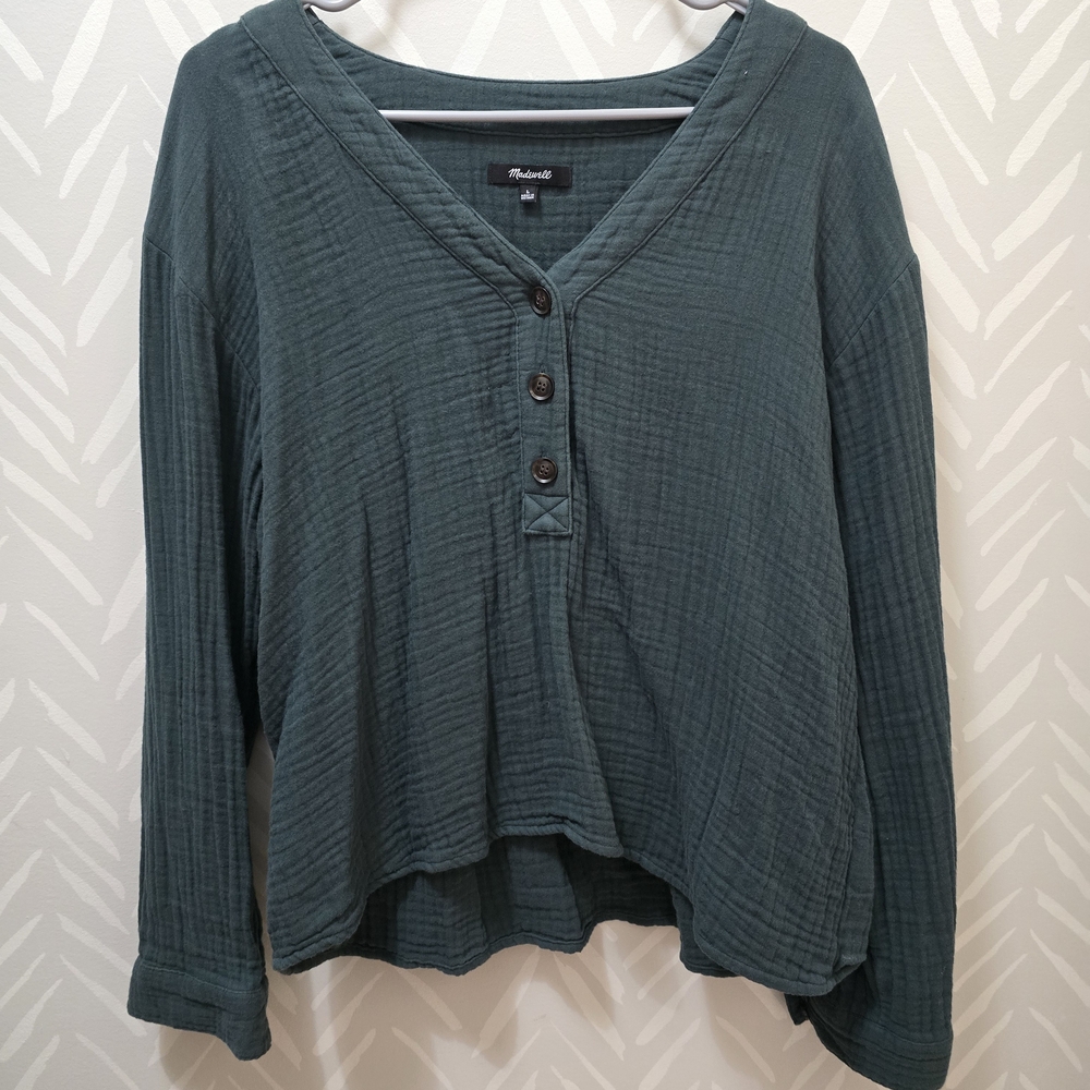 Madewell Teal Button-Down Shirt
